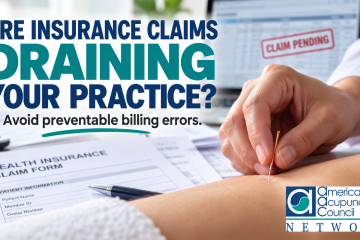 Acupuncture insurance claims and billing paperwork illustrating common practice billing challenges